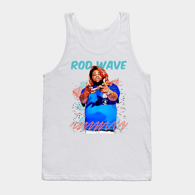 Retro Vintage Rod Wave Fan Art Design Tank Top by Nandin Putri